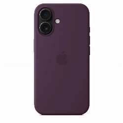 Чехол iPhone 16 Plus Silicone Case (MYYD3), Plum, бордовый