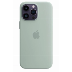Чехол Apple iPhone 14 Pro Silicone Case (MPTL3), Succulent, зеленый 