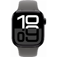 Умные часы Apple Watch Series 10 42 мм, S/M 130-200 мм, Aluminium Case, Sport Band, Jet Black/Stone Gray 