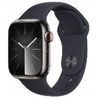 Умные часы Apple Watch Series 9 41 мм, S/M 130-180 мм, Stainless Steel Case with Sport Band, Graphite/Midnight
