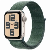 Умные часы Apple Watch Series SE Gen 2 (2024), 44 мм, Starlight Aluminium Case with Lake Green Sport Loop, Сияющая звезда/Зеленый