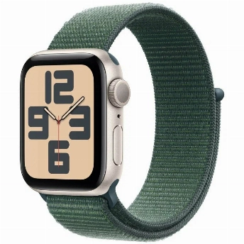 Умные часы Apple Watch Series SE Gen 2 (2024), 40 мм, Starlight Aluminium Case with Lake Green Sport Loop, Сияющая звезда/Зеленый