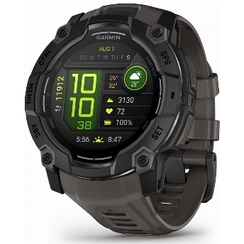 Умные часы Garmin Instinct 3, 50 мм, AMOLED, Black with Charcoal Band, черный