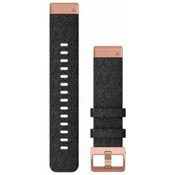 Ремешок Quickfit Band, 20 мм, Heathered Black Nylon with Rose Gold Hardware