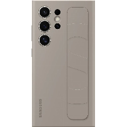 Чехол-накладка c ремешком-держателем Standing Grip для Galaxy S24 Ultra, Cream, серо-коричневый