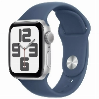 Умные часы Apple Watch Series SE Gen 2 40 мм Aluminium Case, Silver/Denim Sport Band, серебристый/деним - M/L