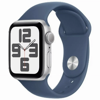 Умные часы Apple Watch Series SE Gen 2 40 мм Aluminium Case, Silver/Denim Sport Band, серебристый/деним - S/M