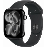 Apple Watch Series 11 42 мм, Jet Black Aluminum Case, Black Sport Band, S/M