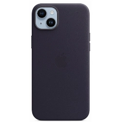 Чехол Apple iPhone 14 Plus Leather Case (MPPC3), Ink, фиолетовый