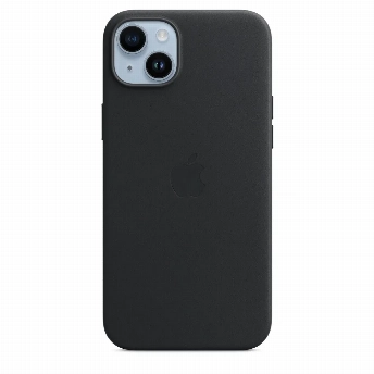 Чехол Apple iPhone 14 Plus Leather Case (MPP93), Midnight, черный