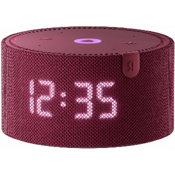 Умная колонка Яндекс Новая Станция Мини (с часами) - умная колонка с Алисой,  гранат, Red, красный