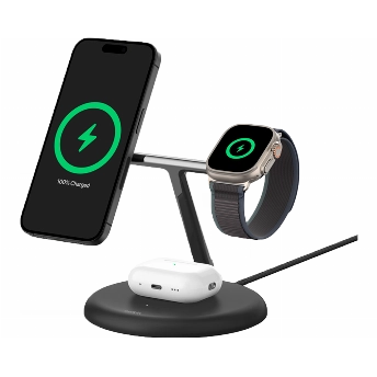 Belkin Boost Charge Pro 3in1 Wireless Charger with Qi2 15W Black