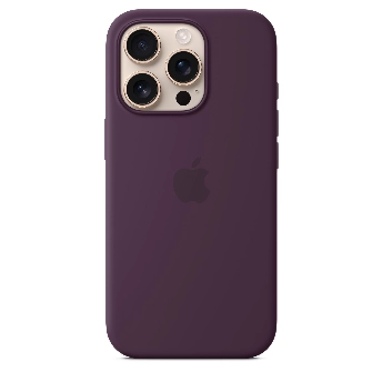 Чехол iPhone 16 Pro Silicone Case Plum, бордовый