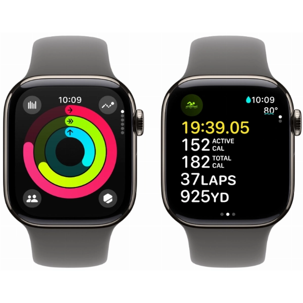 Умные часы Apple Watch Series 10 46 мм, S/M 130-200 мм, Titanium Case GPS+Cellular, Gray