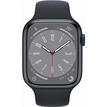 Умные часы Apple Watch Series 8 41 мм, S/M 130-180 мм, Aluminium Case with Sport Band, Midnight