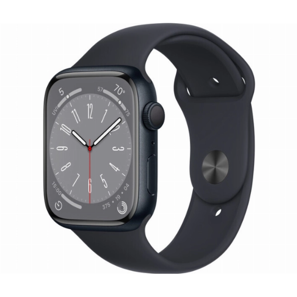 Умные часы Apple Watch Series 8 41 мм, S/M 130-180 мм, Aluminium Case with Sport Band, Midnight