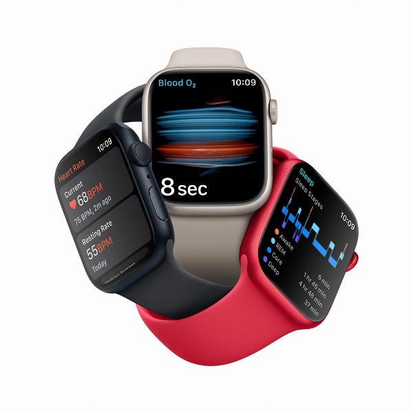 Умные часы Apple Watch Series 8 41 мм, S/M 130-180 мм, Aluminium Case with Sport Band, Midnight