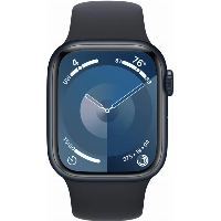 Умные часы Apple Watch Series 9 45 мм, S/M 130-180 мм, Aluminium Case with Sport Band, Midnight