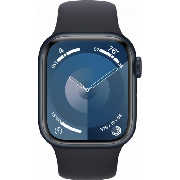 Умные часы Apple Watch Series 9 45 мм, S/M 130-180 мм, Aluminium Case with Sport Band, Midnight