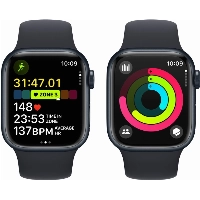 Умные часы Apple Watch Series 9 45 мм, S/M 130-180 мм, Aluminium Case with Sport Band, Midnight
