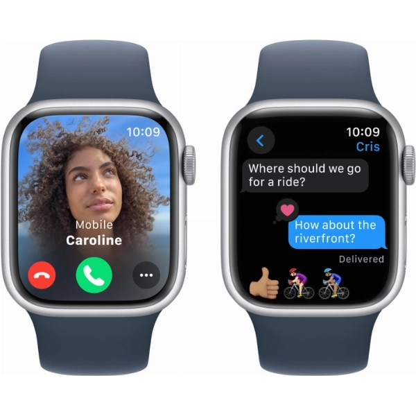 Умные часы Apple Watch Series 9 41 мм, S/M 130-180 мм, Aluminium Case with Sport Band, Silver