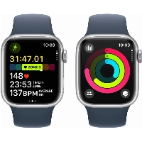 Умные часы Apple Watch Series 9 41 мм, S/M 130-180 мм, Aluminium Case with Sport Band, Silver