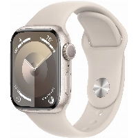 Умные часы Apple Watch Series 9 41 мм, S/M 130-180 мм, Aluminium Case with Sport Band, Starlight