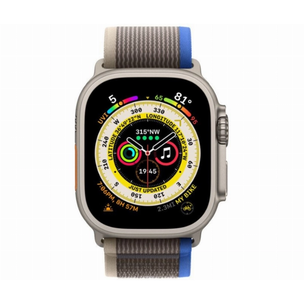 Умные часы Apple Watch Ultra 49 мм, S/M 130-180 мм, Titanium Case with Trail Loop, Blue/Gray