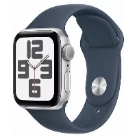 Умные часы Apple Watch Series SE Gen 2 40 мм Aluminium Case, Silver/Storm Blue Sport Band, серебристый - S/M