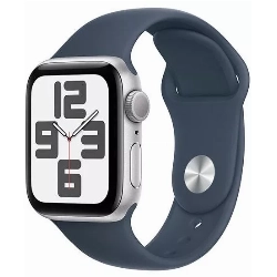 Умные часы Apple Watch Series SE Gen 2 40 мм Aluminium Case, Silver/Storm Blue Sport Band, серебристый - S/M
