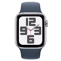 Умные часы Apple Watch Series SE Gen 2 40 мм Aluminium Case, Silver/Storm Blue Sport Band, серебристый - S/M