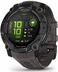 Умные часы Garmin Instinct 3, 50 мм, AMOLED, Black with Charcoal Band, черный