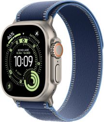 Умные часы Apple Watch Ultra 3 49 мм, Natural Titanium Case with Blue/Bright Blue Trail Loop, S/M